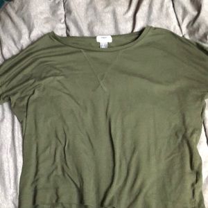 army green long sleeve crop top